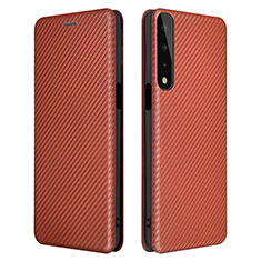 Leather Case Stands Flip Cover Holder L02Z for LG Stylo 7 Brown