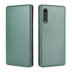 Leather Case Stands Flip Cover Holder L02Z for LG Velvet 4G Green