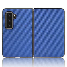 Leather Case Stands Flip Cover Holder L02Z for Microsoft Surface Duo 2 Blue