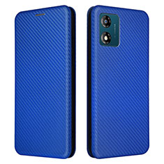 Leather Case Stands Flip Cover Holder L02Z for Motorola Moto E13 Blue