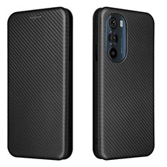 Leather Case Stands Flip Cover Holder L02Z for Motorola Moto Edge Plus (2022) 5G Black