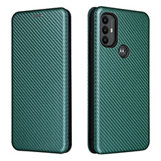 Leather Case Stands Flip Cover Holder L02Z for Motorola Moto G Play (2023) Green