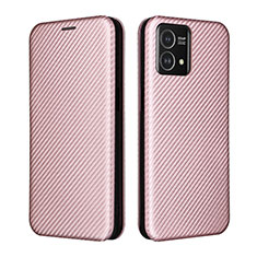 Leather Case Stands Flip Cover Holder L02Z for Motorola Moto G Stylus (2023) 4G Rose Gold