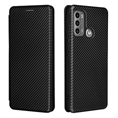 Leather Case Stands Flip Cover Holder L02Z for Motorola Moto G40 Fusion Black