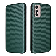 Leather Case Stands Flip Cover Holder L02Z for Motorola Moto G42 Green