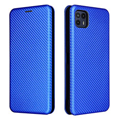 Leather Case Stands Flip Cover Holder L02Z for Motorola Moto G50 5G Blue