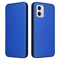 Leather Case Stands Flip Cover Holder L02Z for Motorola Moto G53 5G Blue