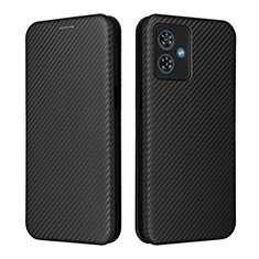 Leather Case Stands Flip Cover Holder L02Z for Motorola Moto G54 5G Black