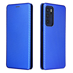 Leather Case Stands Flip Cover Holder L02Z for Motorola Moto G60s Blue