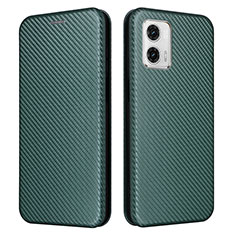 Leather Case Stands Flip Cover Holder L02Z for Motorola Moto G73 5G Green