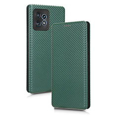 Leather Case Stands Flip Cover Holder L02Z for Motorola Moto X40 5G Green