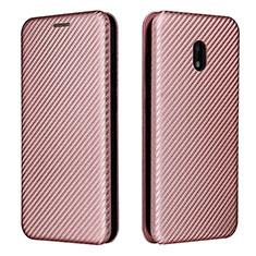 Leather Case Stands Flip Cover Holder L02Z for Nokia C01 Plus Rose Gold