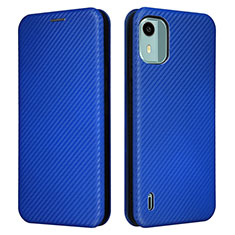 Leather Case Stands Flip Cover Holder L02Z for Nokia C12 Pro Blue