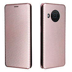 Leather Case Stands Flip Cover Holder L02Z for Nokia X10 Rose Gold