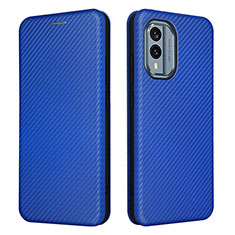 Leather Case Stands Flip Cover Holder L02Z for Nokia X30 5G Blue