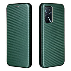 Leather Case Stands Flip Cover Holder L02Z for Oppo A16 Green