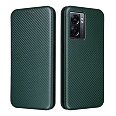 Leather Case Stands Flip Cover Holder L02Z for Oppo A56S 5G Green