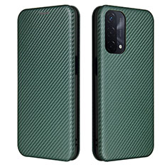 Leather Case Stands Flip Cover Holder L02Z for Oppo A74 5G Green