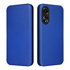 Leather Case Stands Flip Cover Holder L02Z for Oppo A78 4G Blue