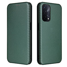 Leather Case Stands Flip Cover Holder L02Z for Oppo A93 5G Green