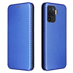 Leather Case Stands Flip Cover Holder L02Z for Oppo A94 4G Blue