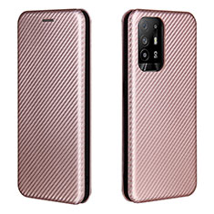 Leather Case Stands Flip Cover Holder L02Z for Oppo A94 5G Rose Gold