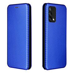 Leather Case Stands Flip Cover Holder L02Z for Oppo A95 4G Blue