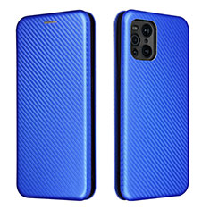 Leather Case Stands Flip Cover Holder L02Z for Oppo Find X3 5G Blue