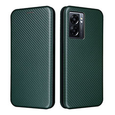 Leather Case Stands Flip Cover Holder L02Z for Oppo K10 5G India Green