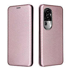 Leather Case Stands Flip Cover Holder L02Z for Oppo Reno10 Pro+ Plus 5G Rose Gold