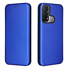 Leather Case Stands Flip Cover Holder L02Z for Oppo Reno5 A Blue
