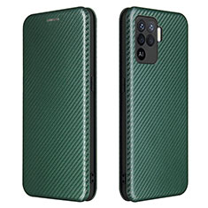 Leather Case Stands Flip Cover Holder L02Z for Oppo Reno5 Lite Green