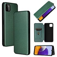 Leather Case Stands Flip Cover Holder L02Z for Samsung Galaxy A22s 5G Green