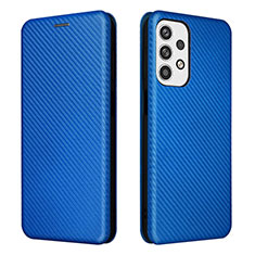 Leather Case Stands Flip Cover Holder L02Z for Samsung Galaxy A23 4G Blue