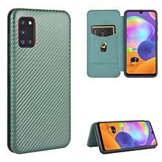 Leather Case Stands Flip Cover Holder L02Z for Samsung Galaxy A31 Green