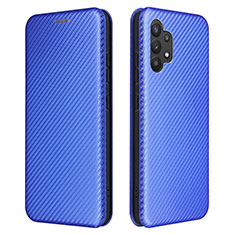 Leather Case Stands Flip Cover Holder L02Z for Samsung Galaxy A32 4G Blue