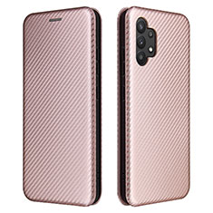 Leather Case Stands Flip Cover Holder L02Z for Samsung Galaxy A32 5G Rose Gold