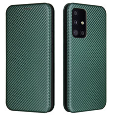 Leather Case Stands Flip Cover Holder L02Z for Samsung Galaxy A52 4G Green