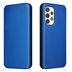 Leather Case Stands Flip Cover Holder L02Z for Samsung Galaxy A53 5G Blue