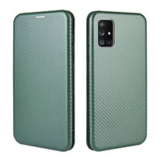 Leather Case Stands Flip Cover Holder L02Z for Samsung Galaxy A71 4G A715 Green