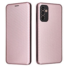 Leather Case Stands Flip Cover Holder L02Z for Samsung Galaxy F13 4G Rose Gold