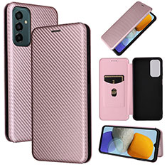 Leather Case Stands Flip Cover Holder L02Z for Samsung Galaxy M23 5G Rose Gold