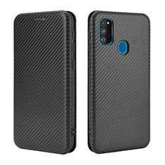 Leather Case Stands Flip Cover Holder L02Z for Samsung Galaxy M30s Black