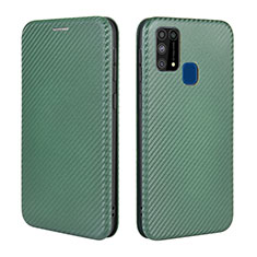 Leather Case Stands Flip Cover Holder L02Z for Samsung Galaxy M31 Green