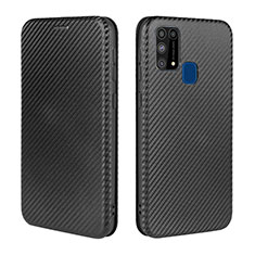 Leather Case Stands Flip Cover Holder L02Z for Samsung Galaxy M31 Prime Edition Black
