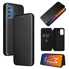 Leather Case Stands Flip Cover Holder L02Z for Samsung Galaxy M52 5G Black