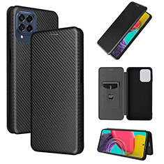 Leather Case Stands Flip Cover Holder L02Z for Samsung Galaxy M53 5G Black