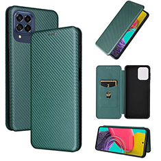 Leather Case Stands Flip Cover Holder L02Z for Samsung Galaxy M53 5G Green