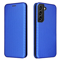 Leather Case Stands Flip Cover Holder L02Z for Samsung Galaxy S24 5G Blue