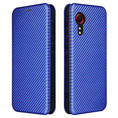 Leather Case Stands Flip Cover Holder L02Z for Samsung Galaxy XCover 5 SM-G525F Blue